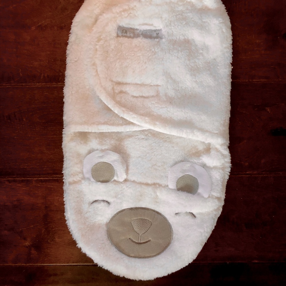 Fuzzy fleece Velcro swaddle
